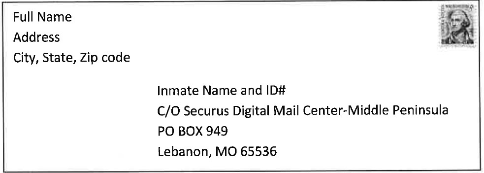 addressing securus digital mail